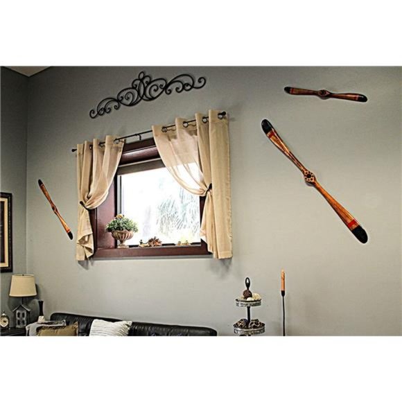 24 Inch Hand Carved Wooden Propeller Vintage Aviation Home Decor Wall Sculpture - Picture 3 of 6